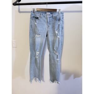 Sofia Jeans by Sofia Vergara Bagi Boyfiend Distressed, Frayed Hem Size 4